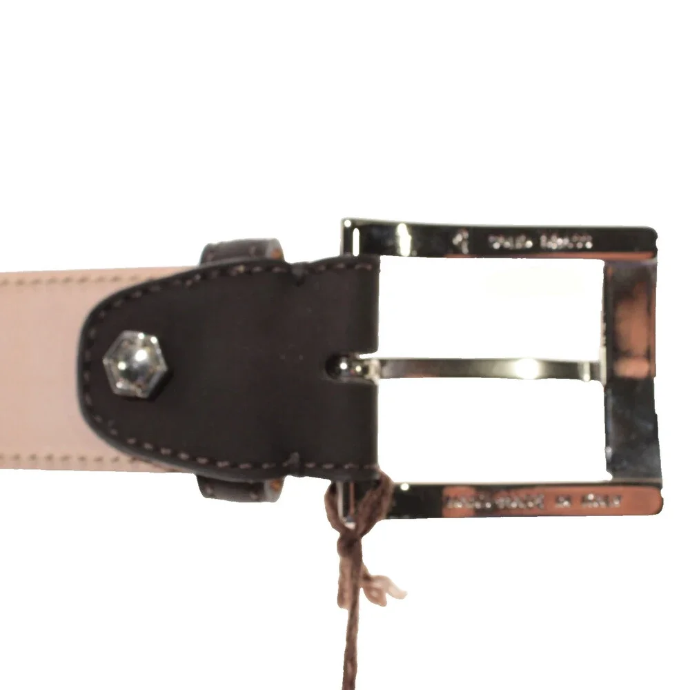 Di Bianco NWT Cut to Size Dress Belt In Solid Brown Leather One Size